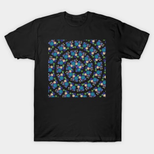 Spiral Colorful Geometric Flower Pattern T-Shirt